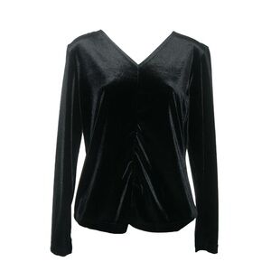 Vintage 90's Gantos Blouse Black Crushed Velvet Goth Gothic Grunge egirl ALT y2k